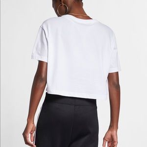 white nike crop top